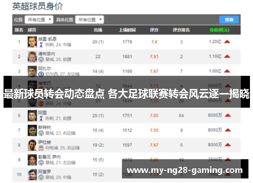 最新球员转会动态盘点 各大足球联赛转会风云逐一揭晓